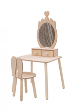 Prinzessin Schminktisch mit Stuhl & Spiegel – Kindertisch aus Birkensperrholz – Produktbild 3