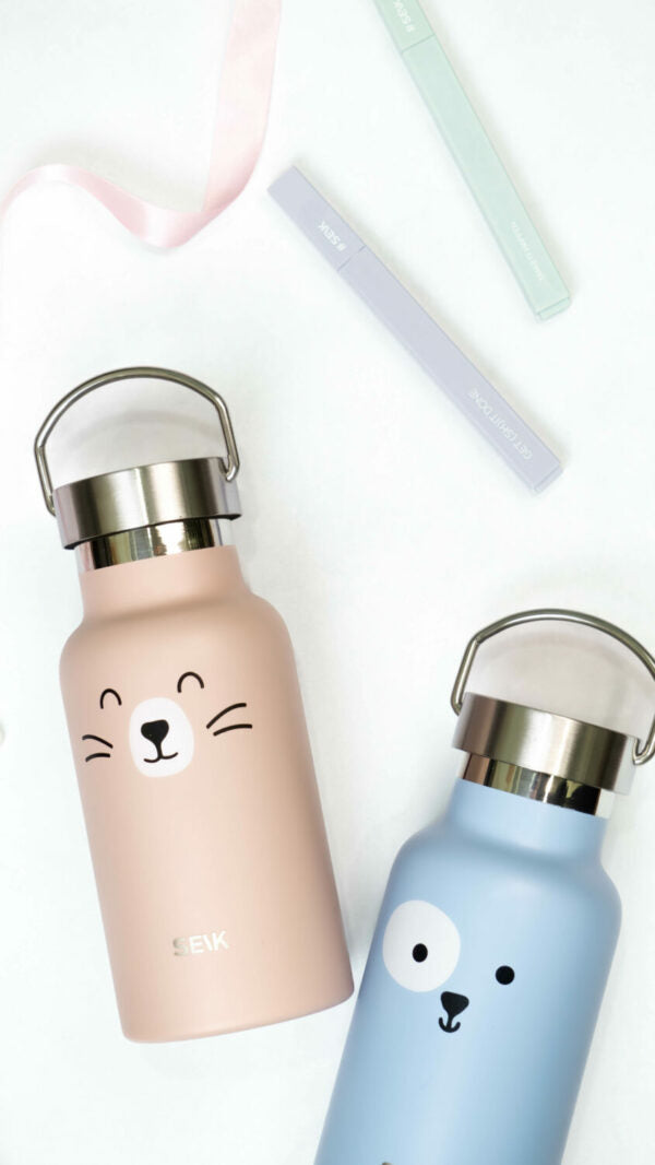 Thermo-Trinkflasche Katze 350 ml – auslaufsichere Edelstahlflasche BPA-frei – Produktbild 3