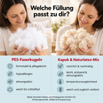 Füllungsvergleich für C-Kissen: PES-Faser oder Kapok-Naturlatex