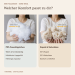 Füllungsvergleich für das U-Kissen: PES-Faserkügelchen und Kapok mit Naturlatex