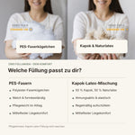 Seitenschläferkissen: PES-Faserkügelchen und Kapok-Naturlatex-Füllung im Vergleich