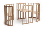 Rundes Babybett OLIN Cappuccino mit Matratze – mitwachsendes Beistellbett aus Buchenholz – Produktbild 2