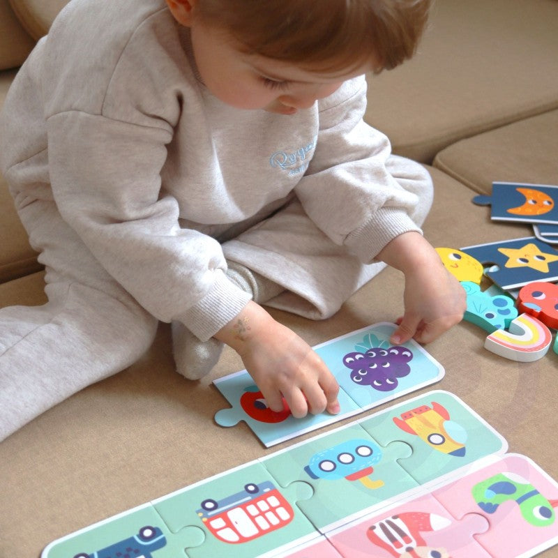 Montessori Sensorik-Spielzeug aus Holz – Tastpuzzle & Fühlspiel 38 Teile – Produktbild 1