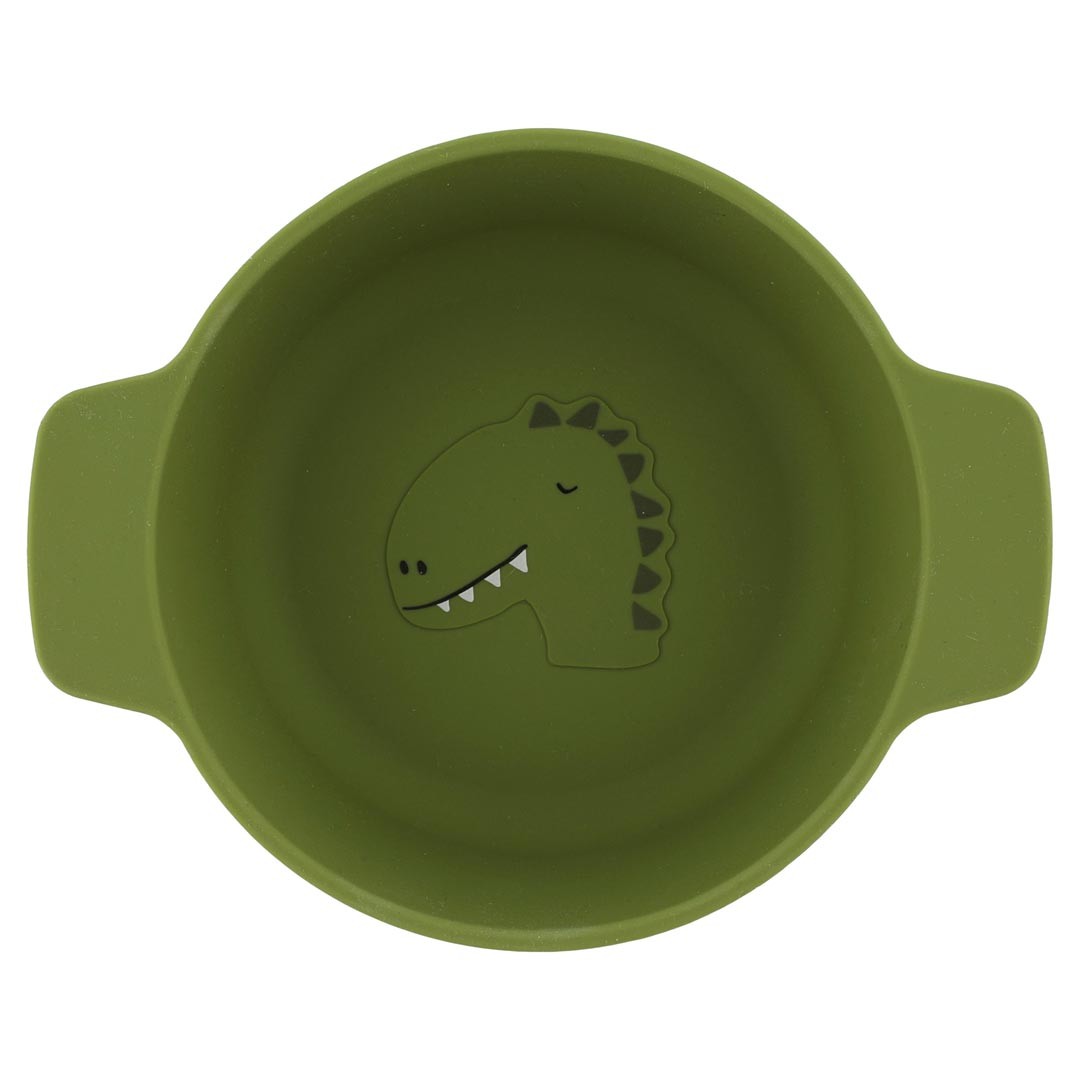 Silikon-Schale Mr. Dino – Baby Schüssel mit Griffen ab 4 Monaten – Produktbild 1