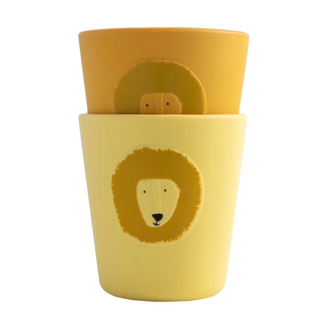 Silikon-Becher Mr. Lion 2er-Set – Baby Trinkbecher ab 4 Monaten – Produktbild 1