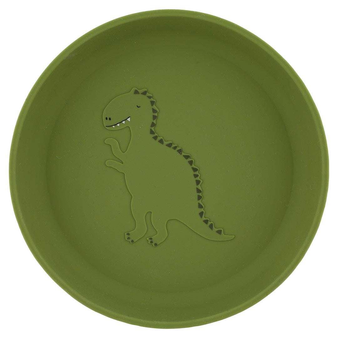 Silikon-Teller Mr. Dino – Baby Teller aus lebensmittelechtem Silikon ab 4 Monaten – Produktbild 1