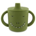Silikon-Trinklernbecher Mr. Dino – Baby Schnabelbecher mit Griffen ab 4 Monaten – Produktbild 1