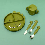 Silikon-Trinklernbecher Mr. Dino – Baby Schnabelbecher mit Griffen ab 4 Monaten – Produktbild 4