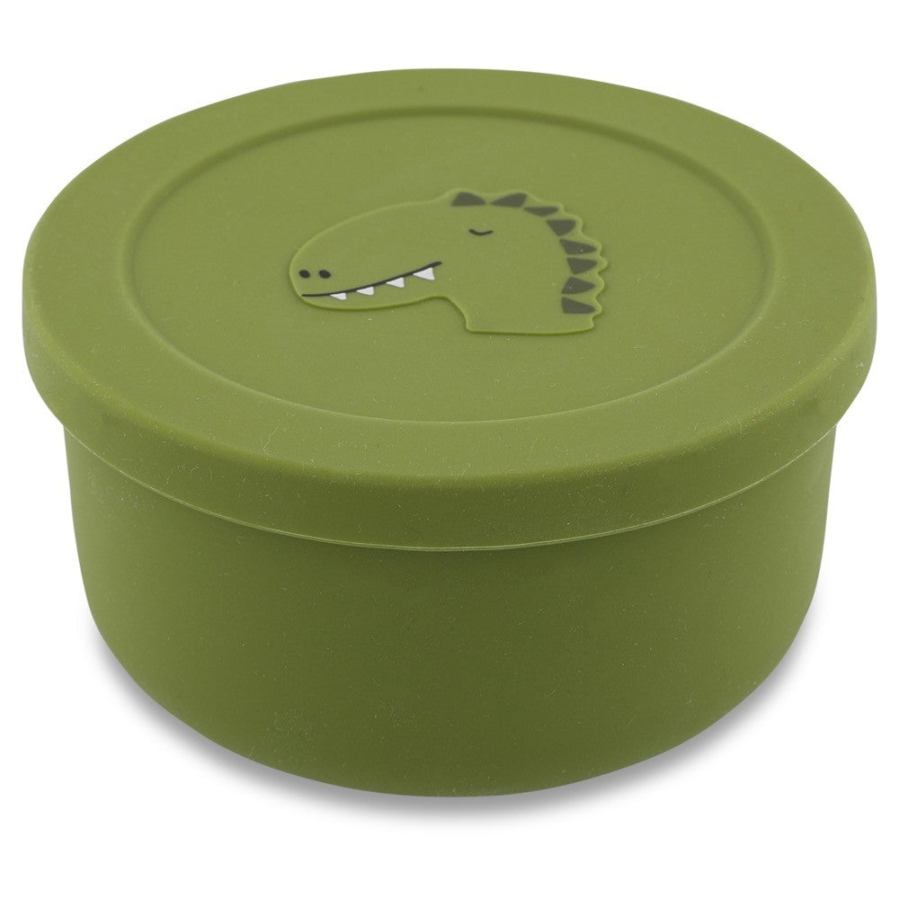 Silikon-Snackbox Mr. Dino mit Deckel – Baby Snackbehälter aus lebensmittelechtem Silikon – Produktbild 2