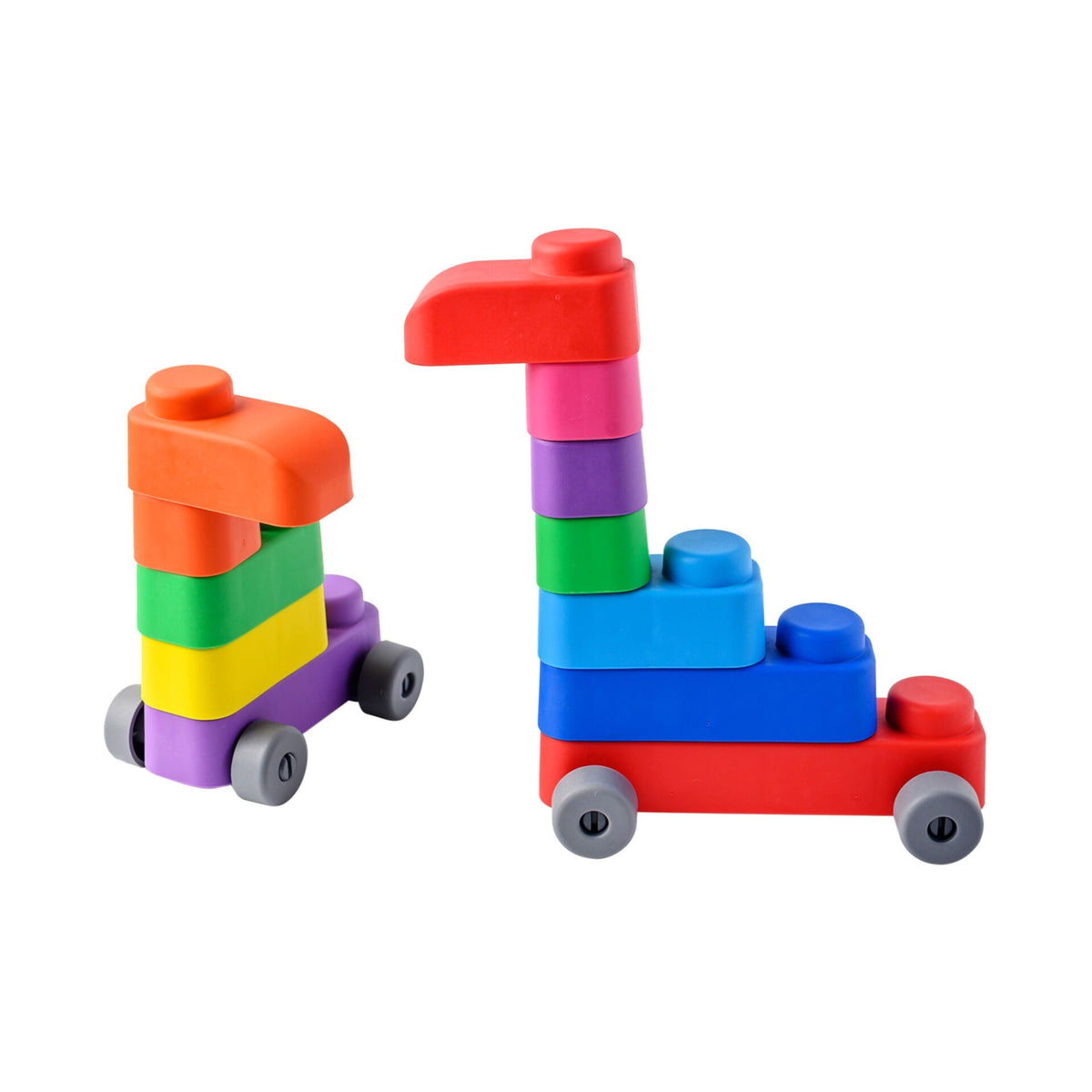 Gerardo’s Toys weiche Bausteine Set mit Rädern 14-teilig – weiche Baby Bausteine ab 6 Monaten