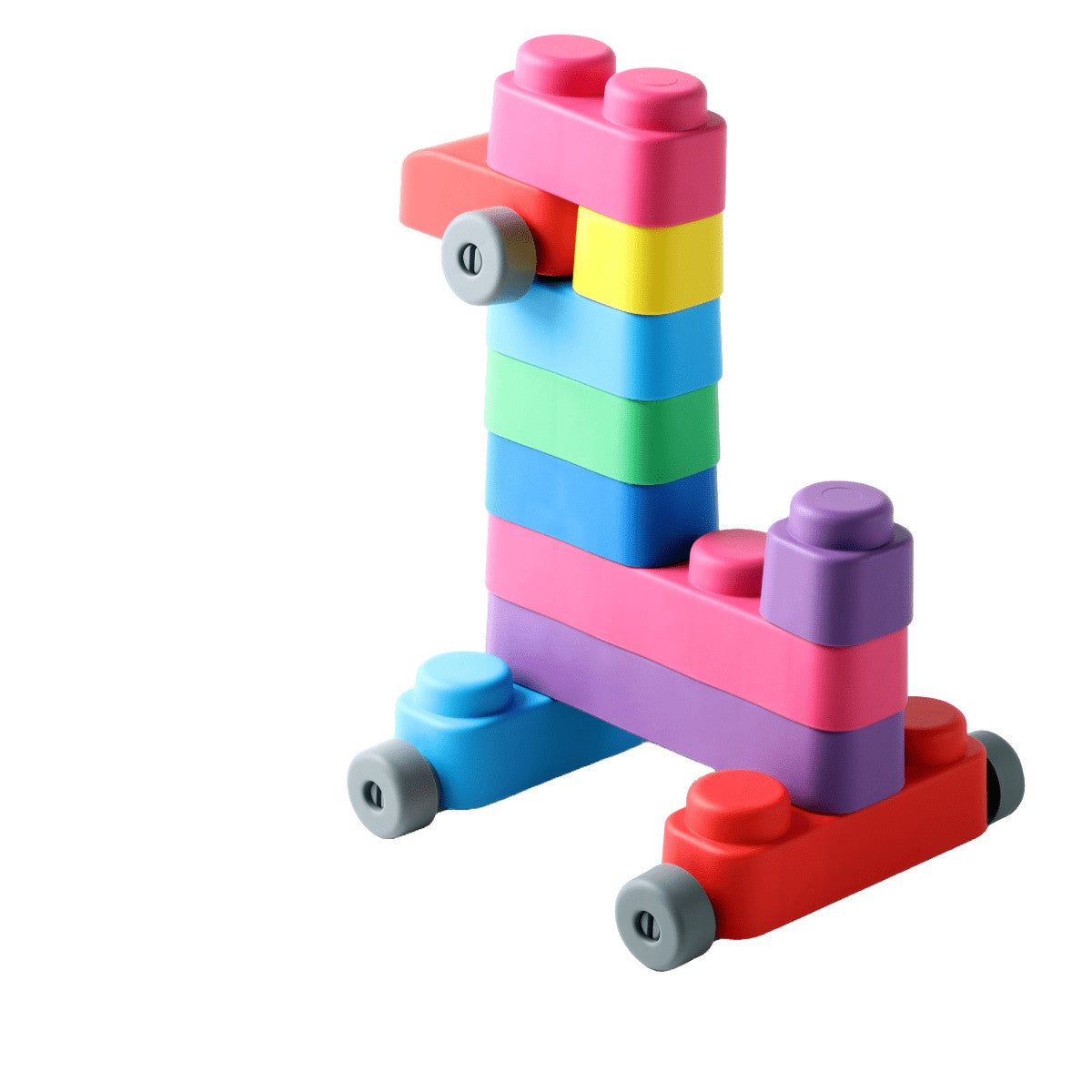 Gerardo’s Toys weiche Bausteine Set mit Rädern 14-teilig – weiche Baby Bausteine ab 6 Monaten