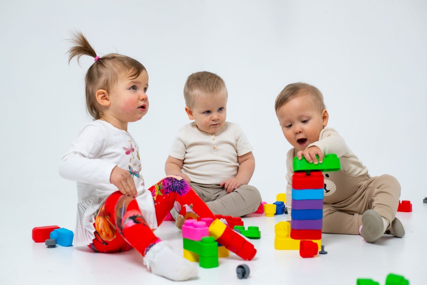 Gerardo's Spielzeug weiche Bausteine Set mit Rädern (21-teilig) – Sichere Baby Bausteine & Weiche Schaumstoff Bauklötze