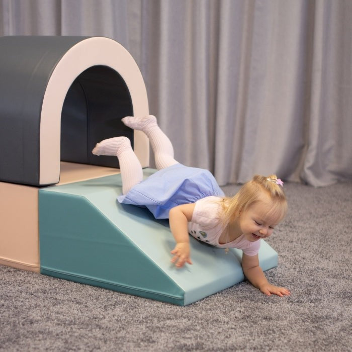 Softplay Tunnel-Set Pastell – weiches Schaumstoff-Spielset zum Krabbeln