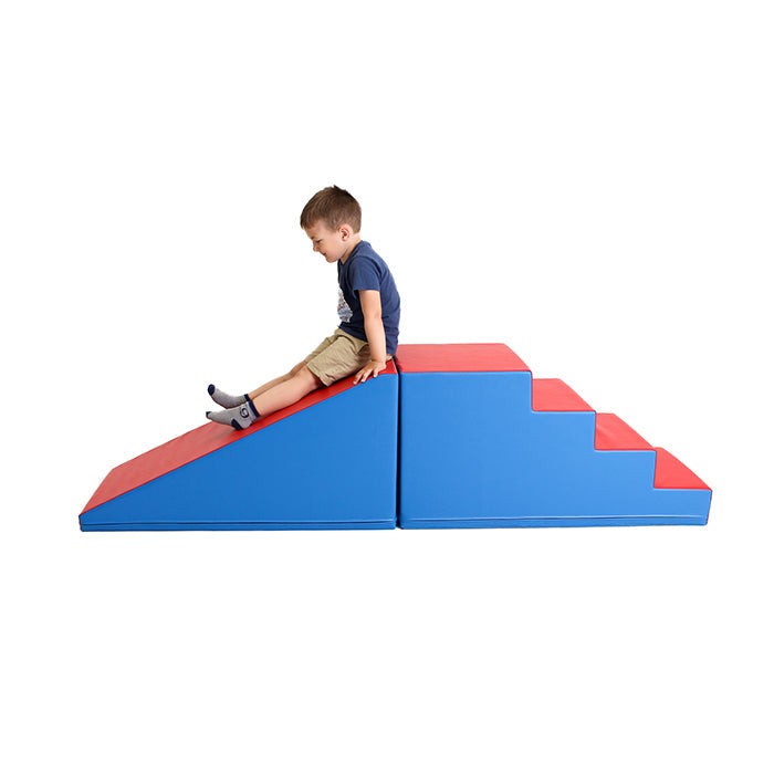 Softplay-Stufen- und Rutschset – Blau und Rot – Produktbild 3