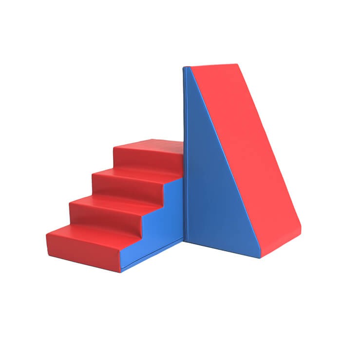 Softplay-Stufen- und Rutschset – Blau und Rot – Produktbild 1