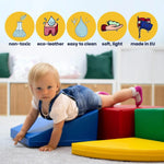 Soft Play Step and Slide Set - Pink & Beige Gray