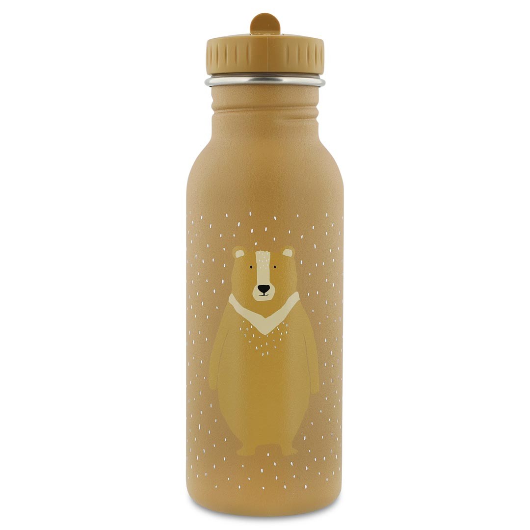 Edelstahl-Trinkflasche Mr. Bear 500 ml – auslaufsichere Kinderflasche ab 3 Jahren – Produktbild 1