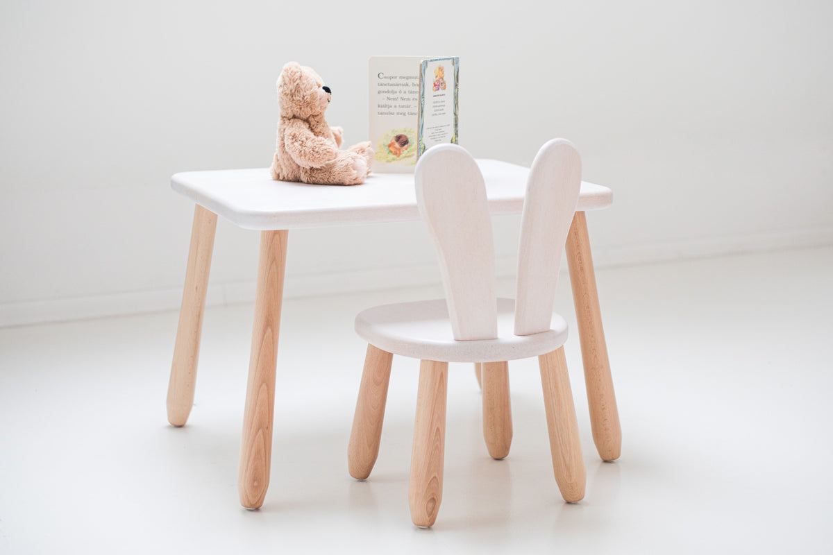 Kindertisch mit Stuhl Bunny – Holz-Sitzgruppe für Kinder aus Buchenholz – Produktbild 4