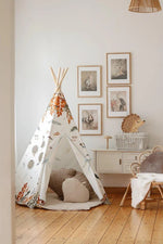 Kinder-Tipi Waldfreunde – Kinder-Tipi aus OEKO-TEX Baumwolle mit Kiefernstangen