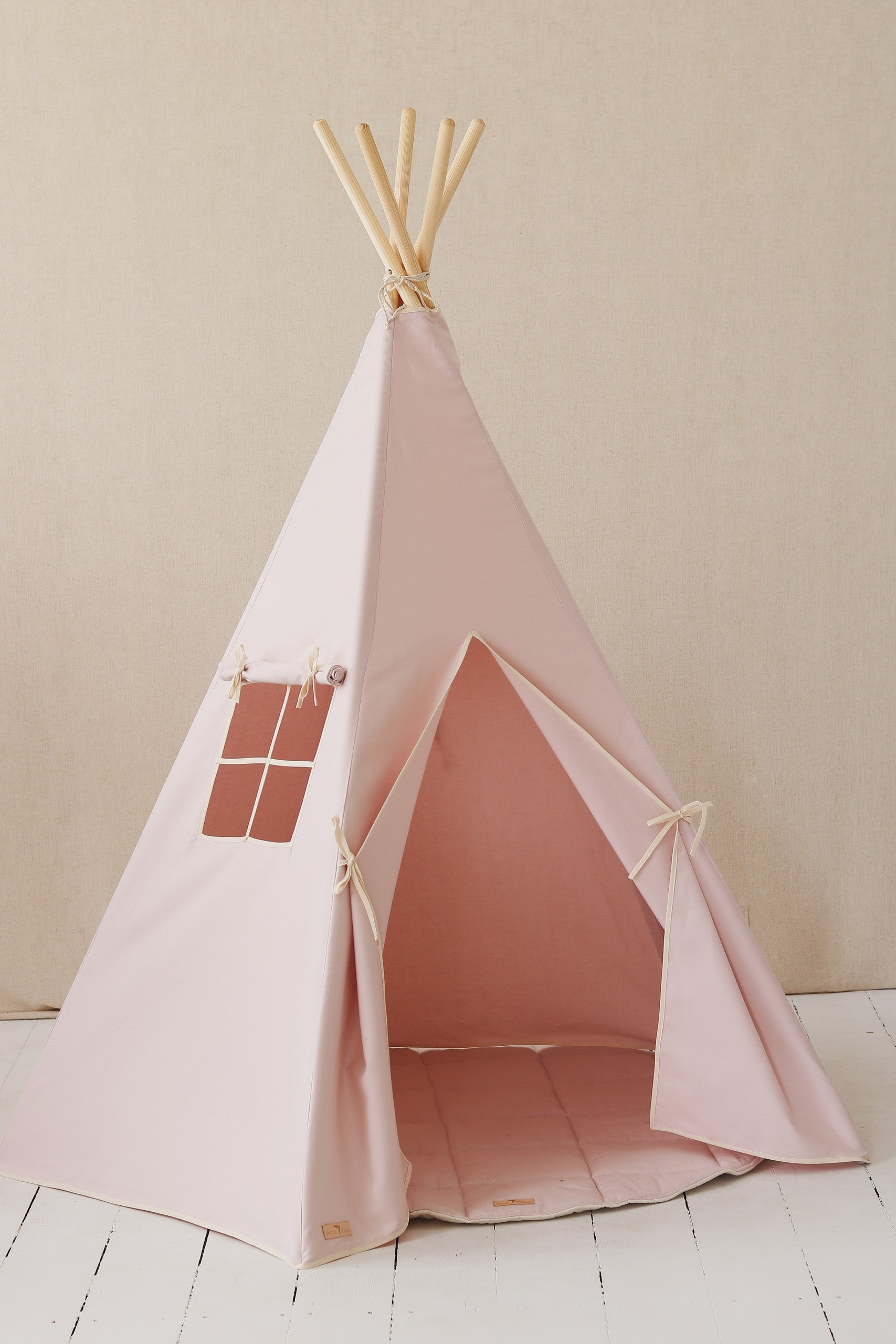 Kinder-Tipi Rosa – Kinder-Tipi aus OEKO-TEX Baumwolle mit Kiefernstangen