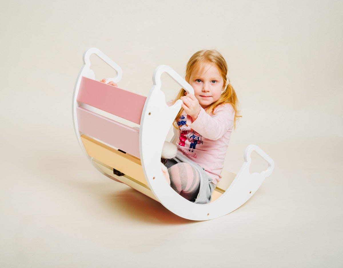Rainbow Climber Schaukel aus Holz – Montessori Kletterbogen & Wippe für Kinder – Produktbild 2