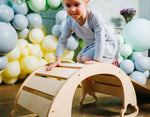 Rainbow Climber Schaukel aus Holz – Montessori Kletterbogen & Wippe für Kinder – Produktbild 3