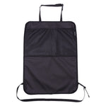 Car Seat Kick Mat with Storage Pockets – Black