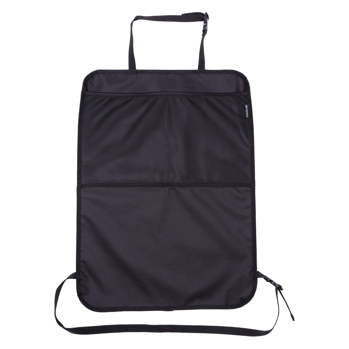 Car Seat Kick Mat with Storage Pockets – Black