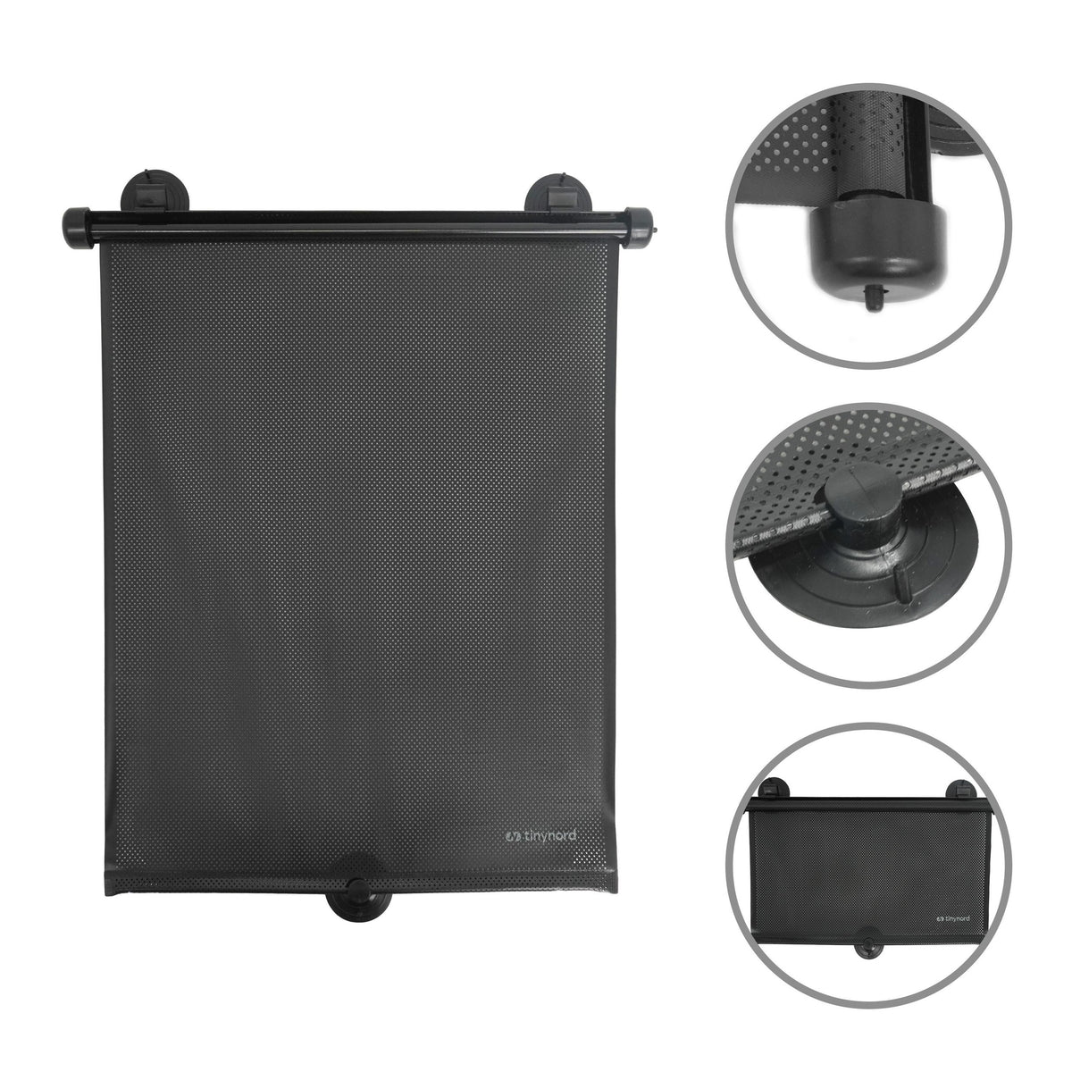 Car Window Roller Sunshade – 36 × 43 cm, Black