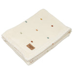 DOTSI Knitted Cotton Baby Blanket – 75 × 100 cm, Natural White