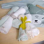SWATRI Cotton Muslin Swaddle Cloths, Set of 2 – Mint Print/White