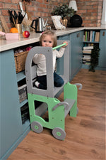 Trolley Lernturm 2in1 – Montessori Kitchen Helper & Lerntisch für Kinder – Produktbild 3