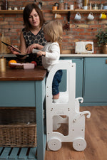 Trolley Lernturm 2in1 – Montessori Kitchen Helper & Lerntisch für Kinder – Produktbild 1