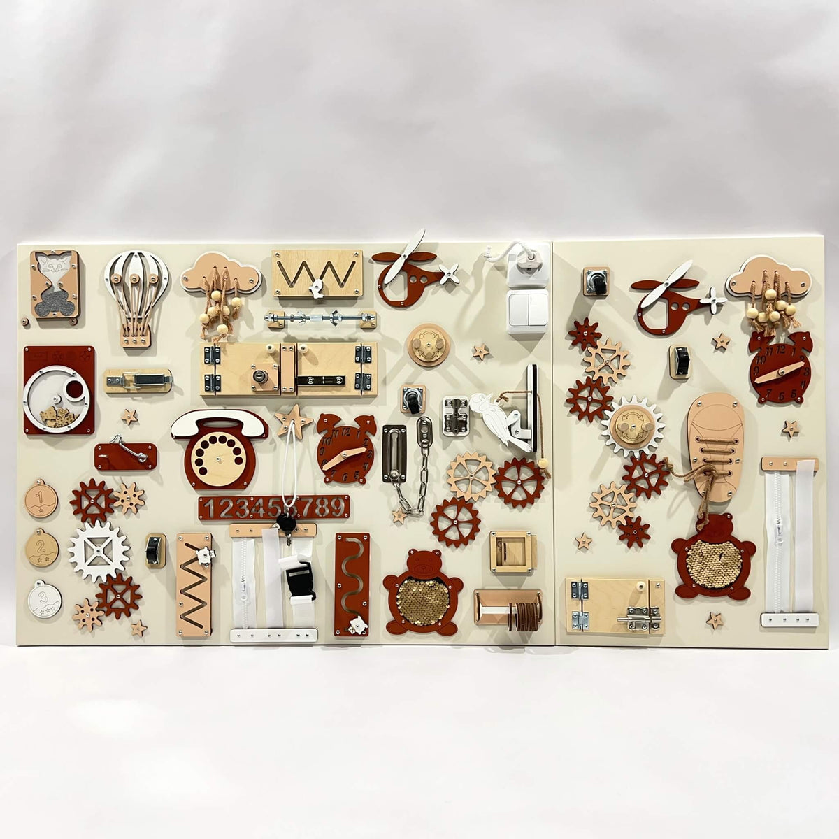 Two-piece wall activity panel (60×80 + 60×39 cm)