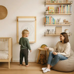 Wandmontierte Zeichentafel aus Holz – Maltafel mit Papierrollenhalter für Kinder ab 2 Jahren – Produktbild 1