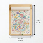 Wandmontierte Zeichentafel aus Holz – Maltafel mit Papierrollenhalter für Kinder ab 2 Jahren – Produktbild 2