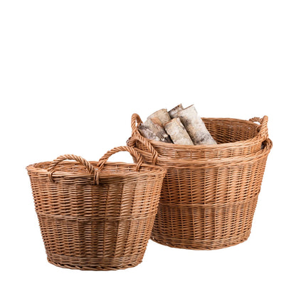 Wicker Basket For Garden And Firewood, 22L