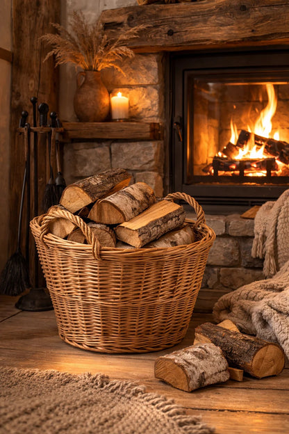 Wicker Basket For Garden And Firewood, 30L