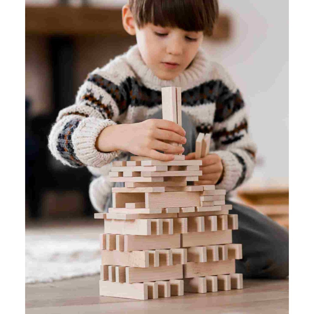 Architektur-Holzbausteine im Beutel – Natur, 200 Teile – Produktbild 3