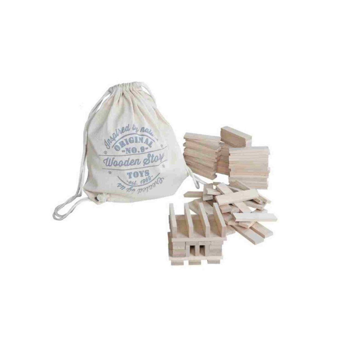 Architektur-Holzbausteine im Beutel – Natur, 200 Teile – Produktbild 1