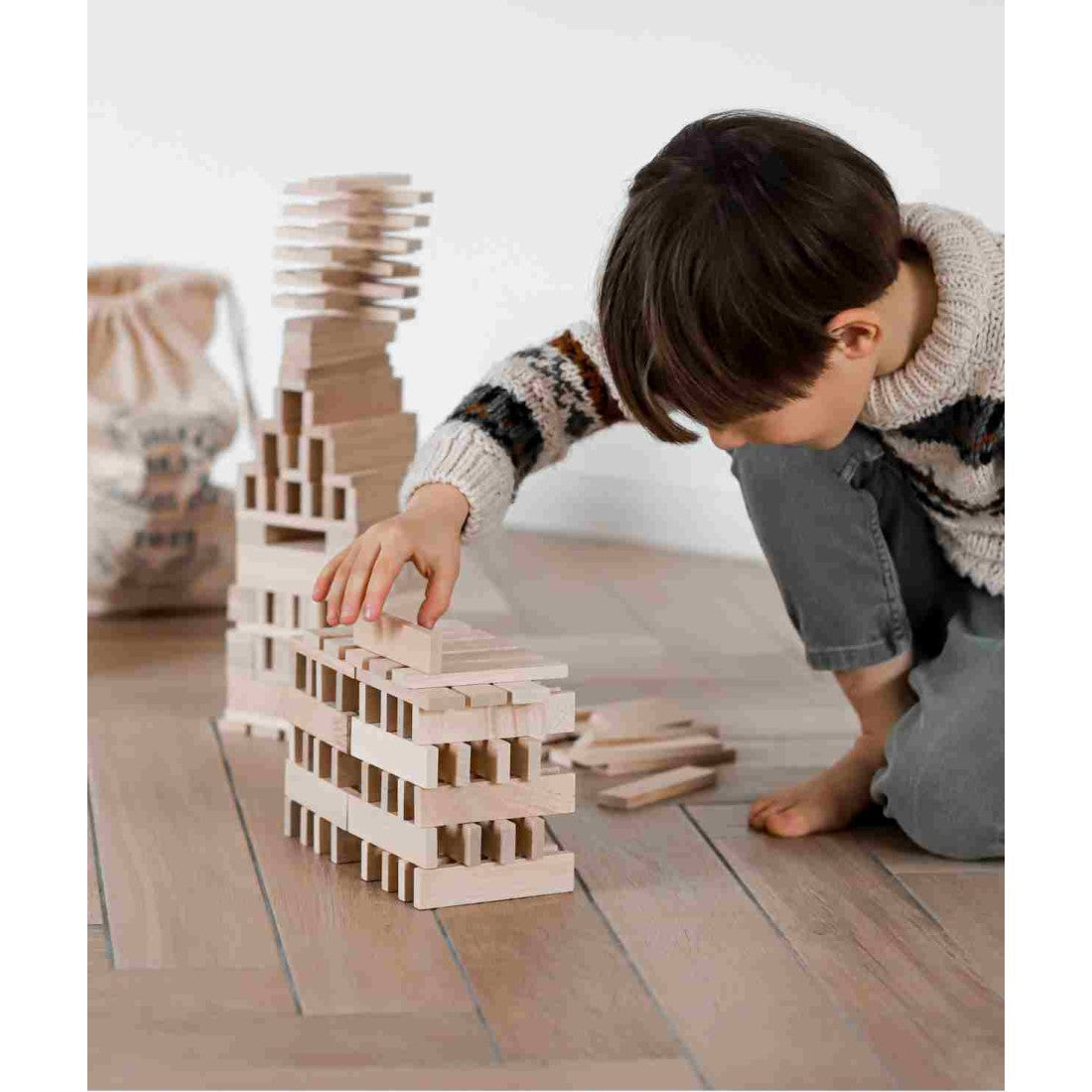 Architektur-Holzbausteine im Beutel – Natur, 200 Teile – Produktbild 4