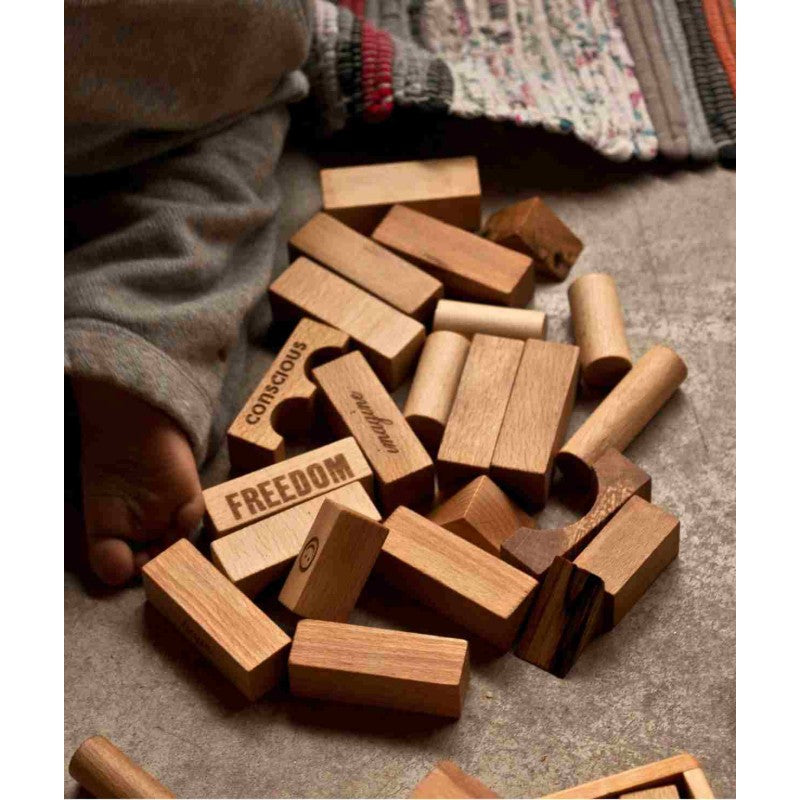 Holzbausteine im Beutel – Natur, 100 Teile – Produktbild 4