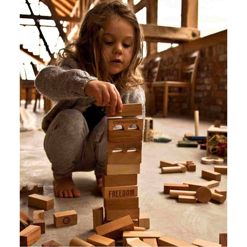 Holzbausteine im Beutel – Natur, 100 Teile – Produktbild 3