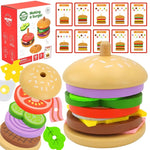 Montessori Burger-Spielzeug aus Holz – Hamburger Lernspiel & Kinderküche Zubehör 15 Teile – Produktbild 2