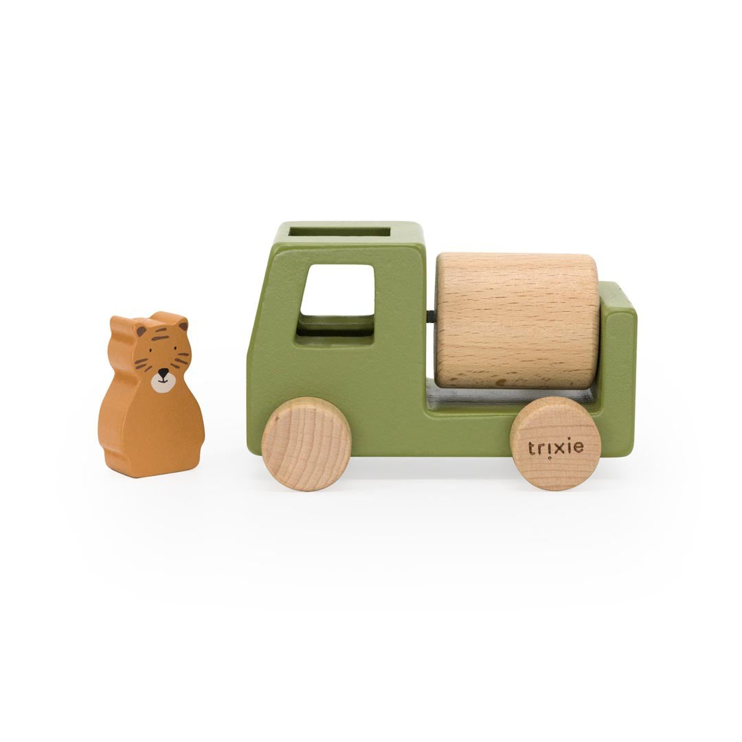 Holz-Baufahrzeuge mit Tierfiguren – Produktbild 3