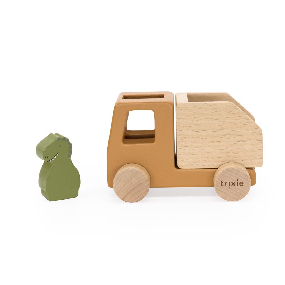 Holz-Baufahrzeuge mit Tierfiguren – Produktbild 2