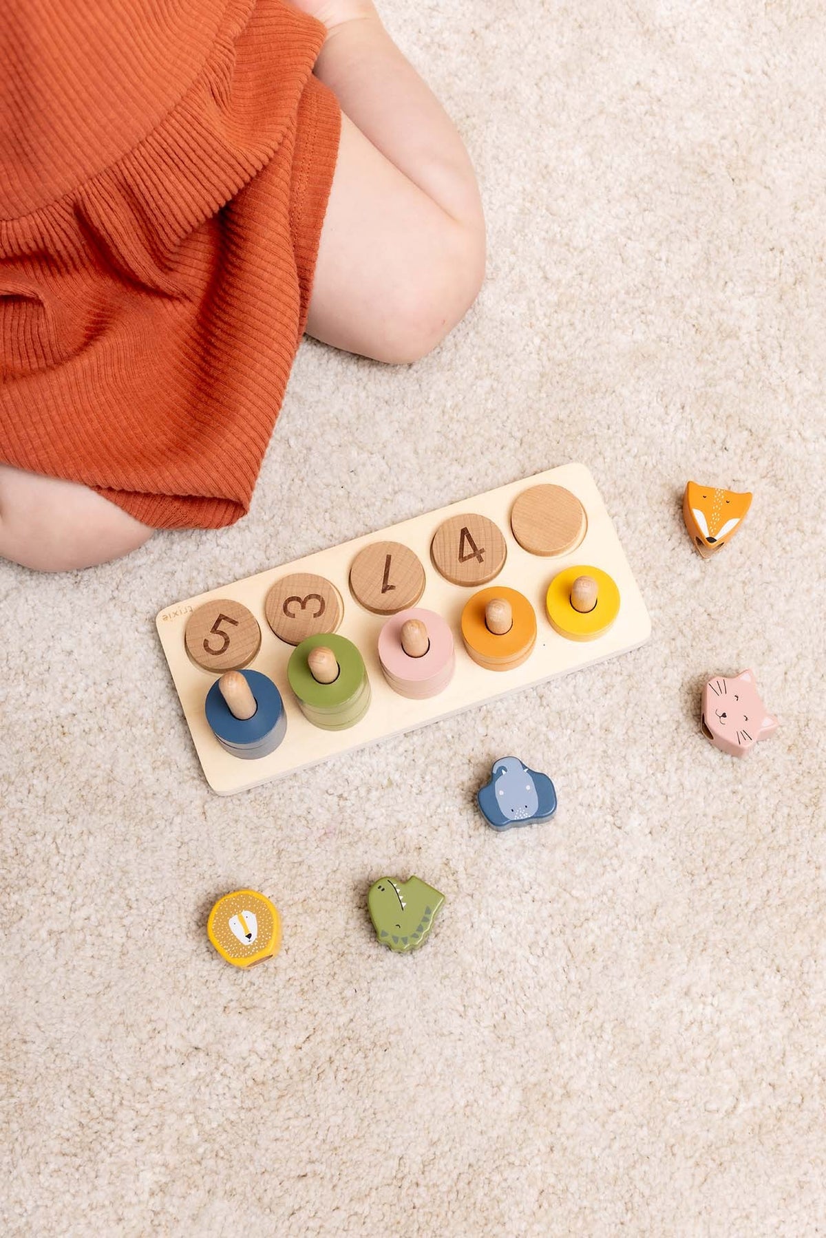 Holz Zählpuzzle für Kleinkinder – Montessori Lernspielzeug mit Tierfreunden FSC-zertifiziert – Produktbild 2