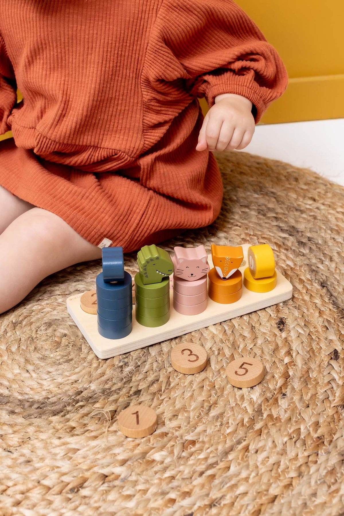 Holz Zählpuzzle für Kleinkinder – Montessori Lernspielzeug mit Tierfreunden FSC-zertifiziert – Produktbild 1