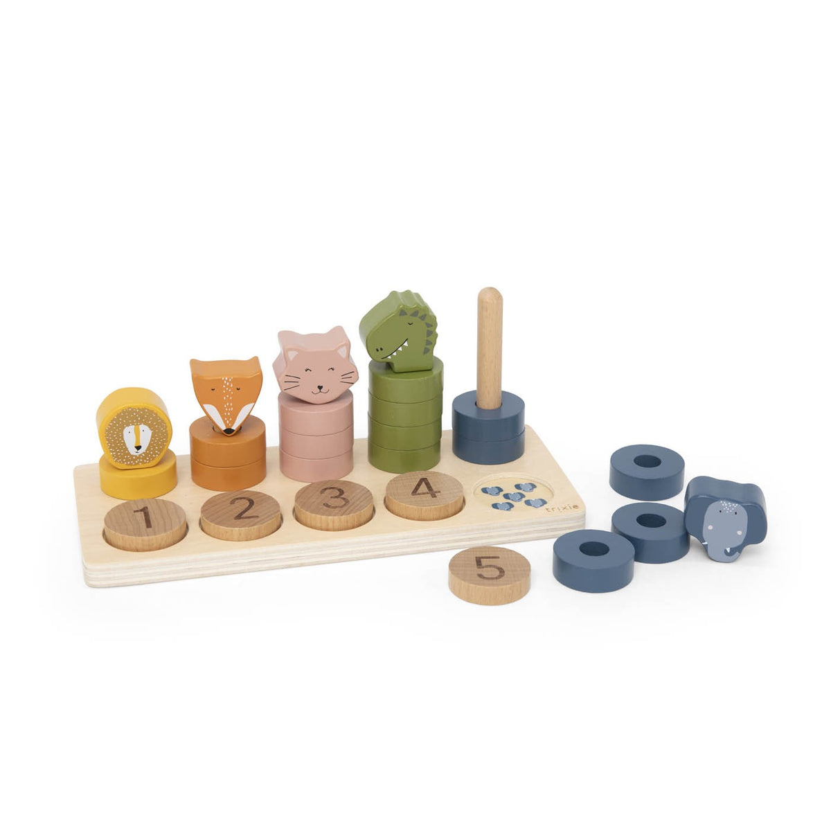 Holz Zählpuzzle für Kleinkinder – Montessori Lernspielzeug mit Tierfreunden FSC-zertifiziert – Produktbild 4