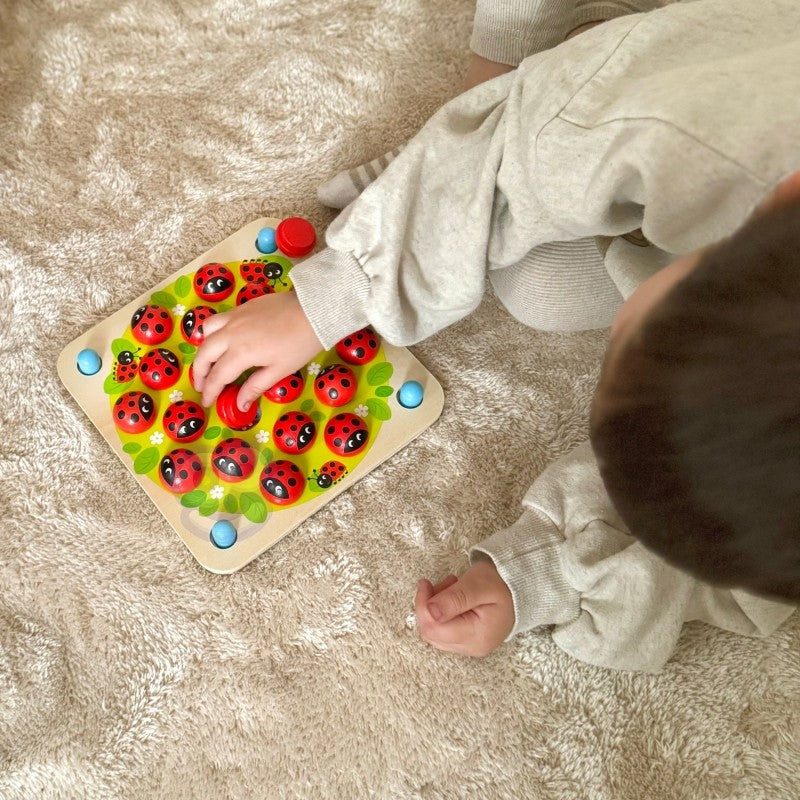 Montessori Gedächtnisspiel aus Holz – Marienkäfer Memo-Spiel für Kinder – Produktbild 4